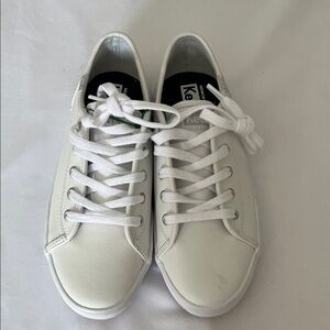 Keds White Lace-Up Sneakers with Memory Foam